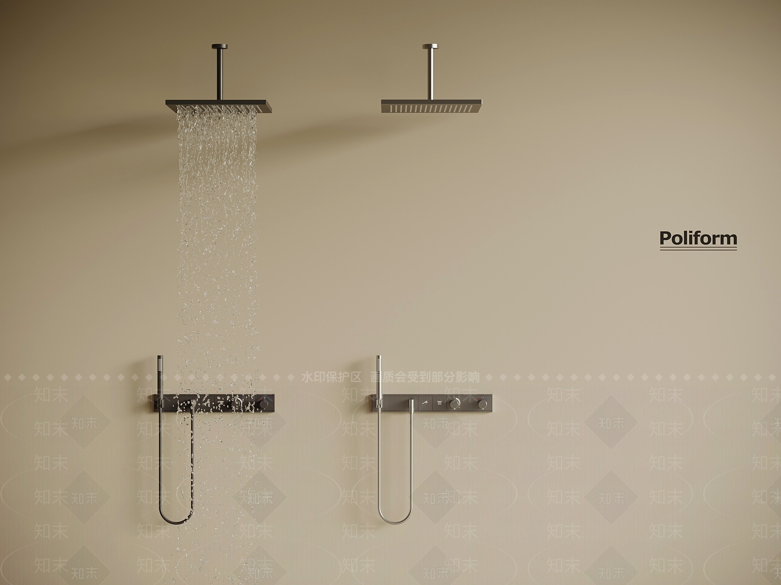 淋浴花洒SU模型下载【ID:1194476303】