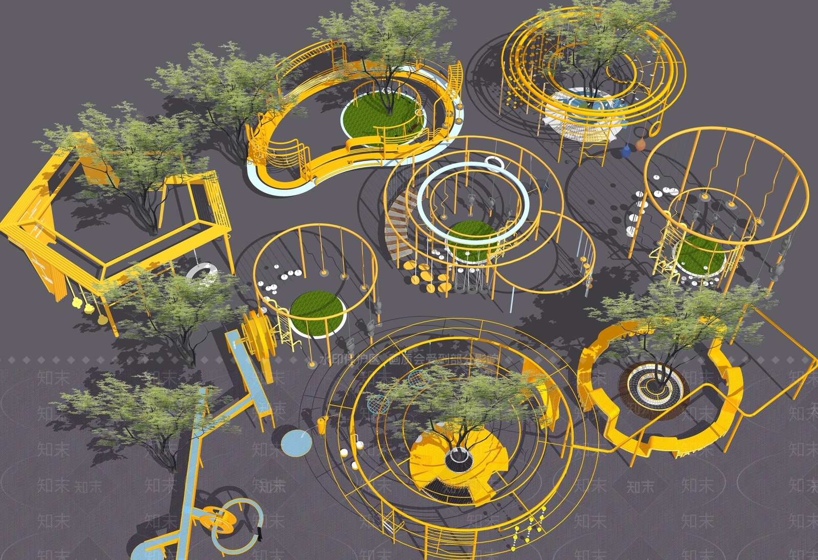 儿童器材组合SU模型下载【ID:1194477486】