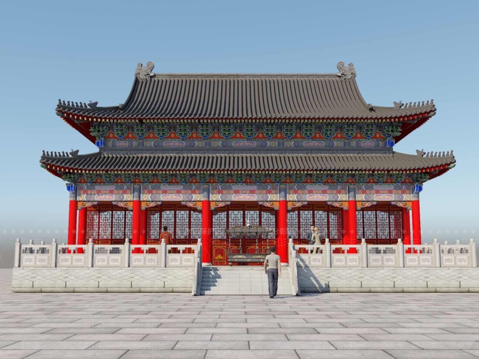 中式古建3D模型下载【ID:1194477202】