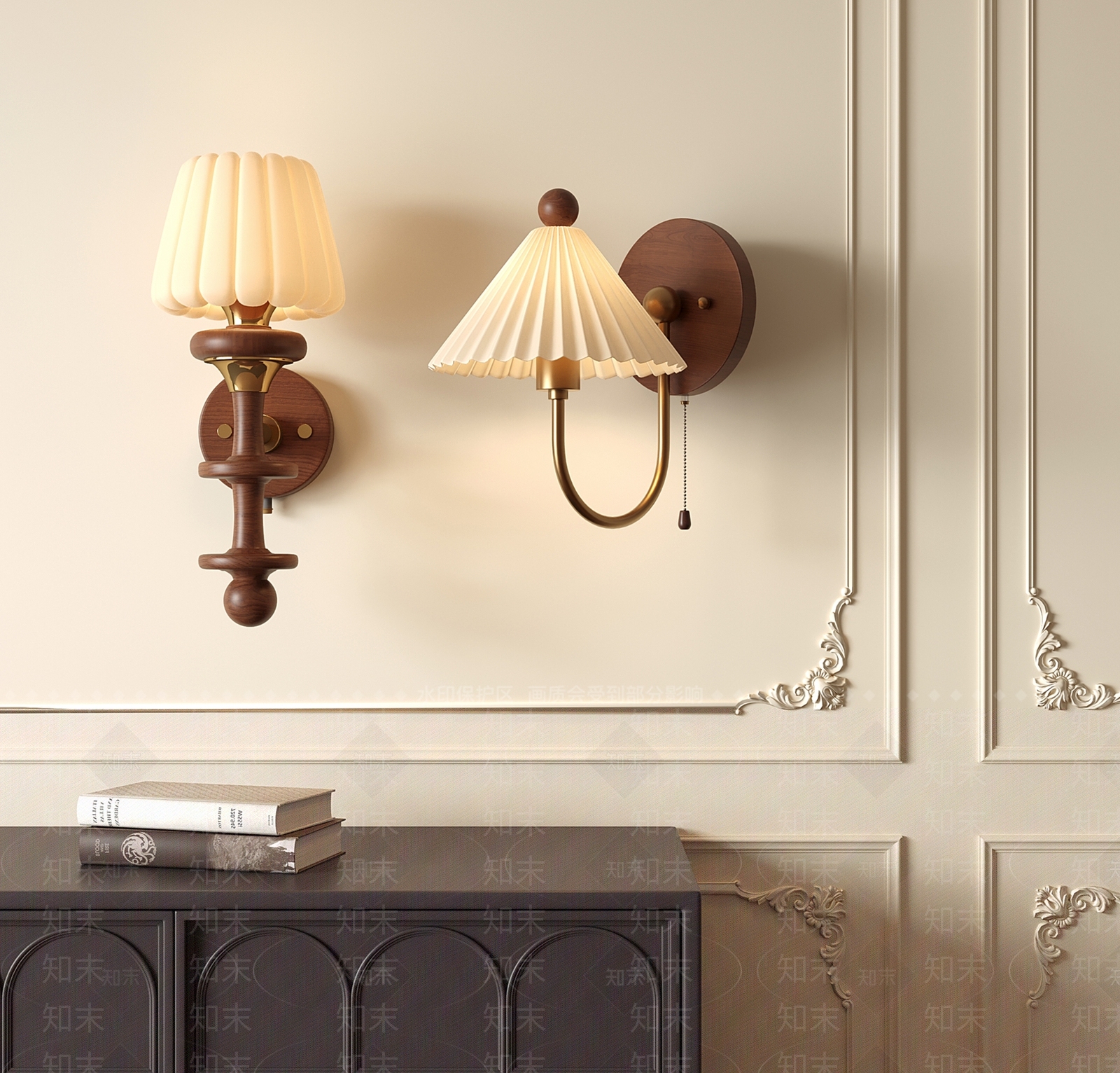 法式壁灯3D模型下载【ID:1194479911】