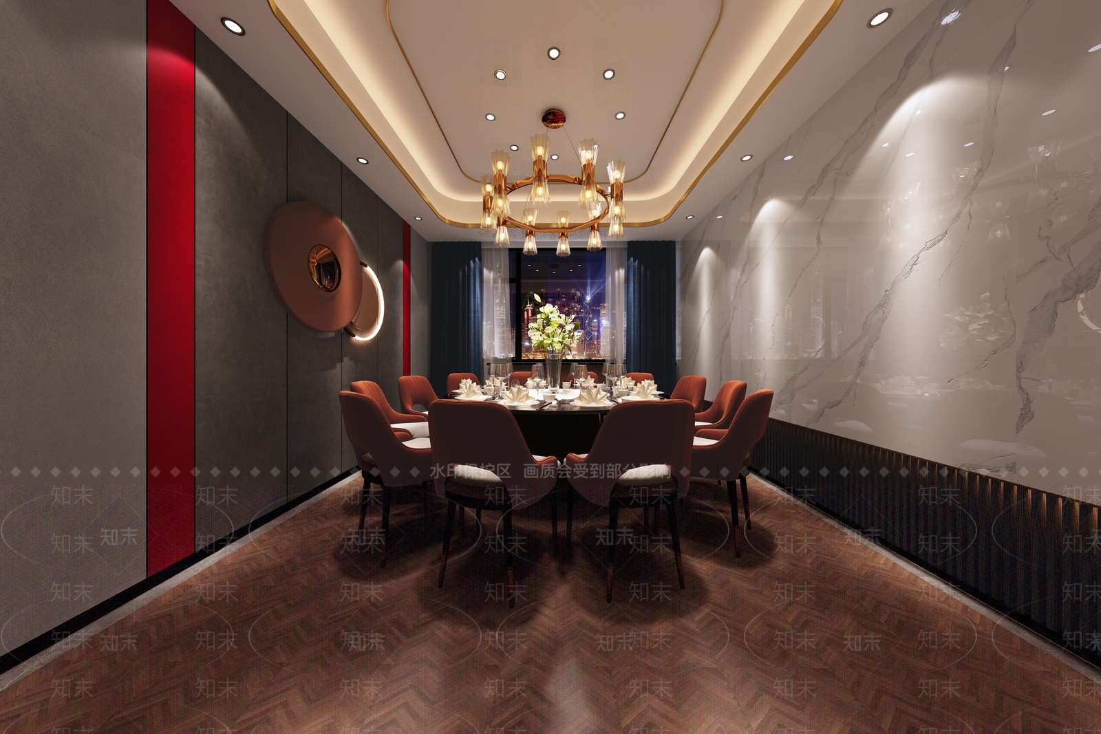 现代新中式中餐厅3D模型下载【ID:1194482062】