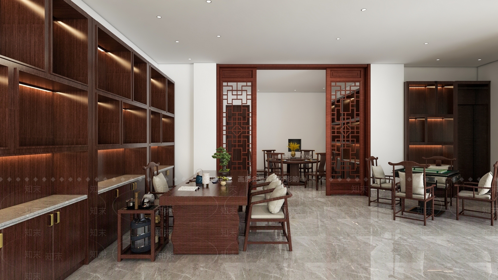 新中式中式茶叶店3D模型下载【ID:1194492674】