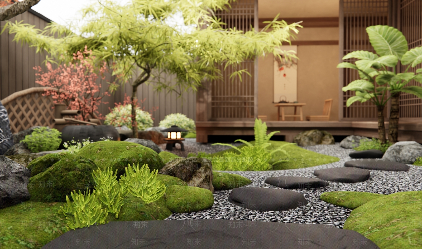 新中式禅意庭院3D模型下载【ID:1194483579】