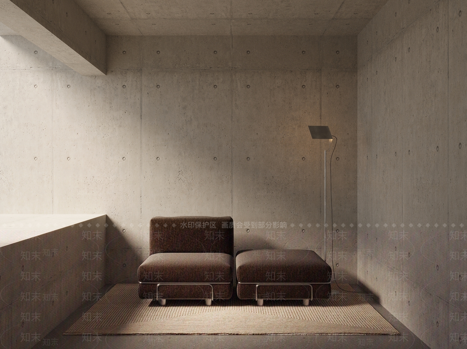 现代复古双人沙发3D模型下载【ID:1194484976】