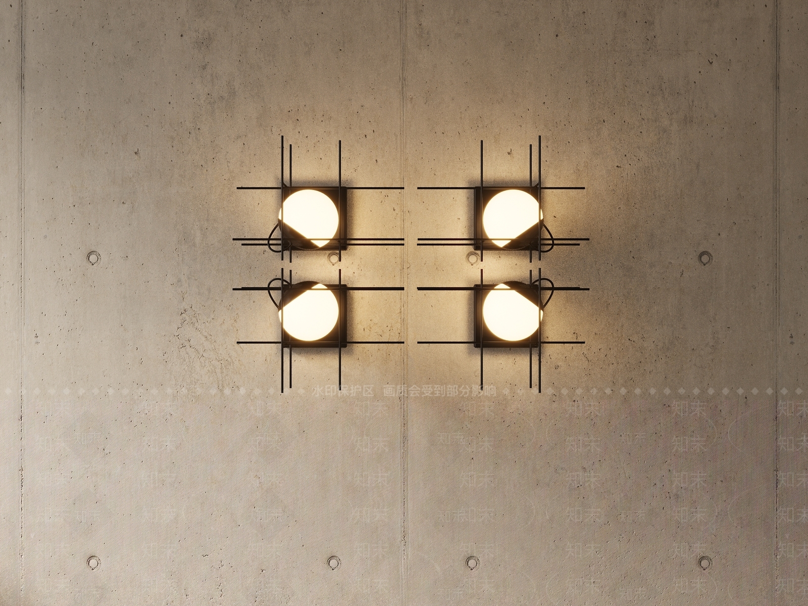 现代复古金属壁灯3D模型下载【ID:1194485178】