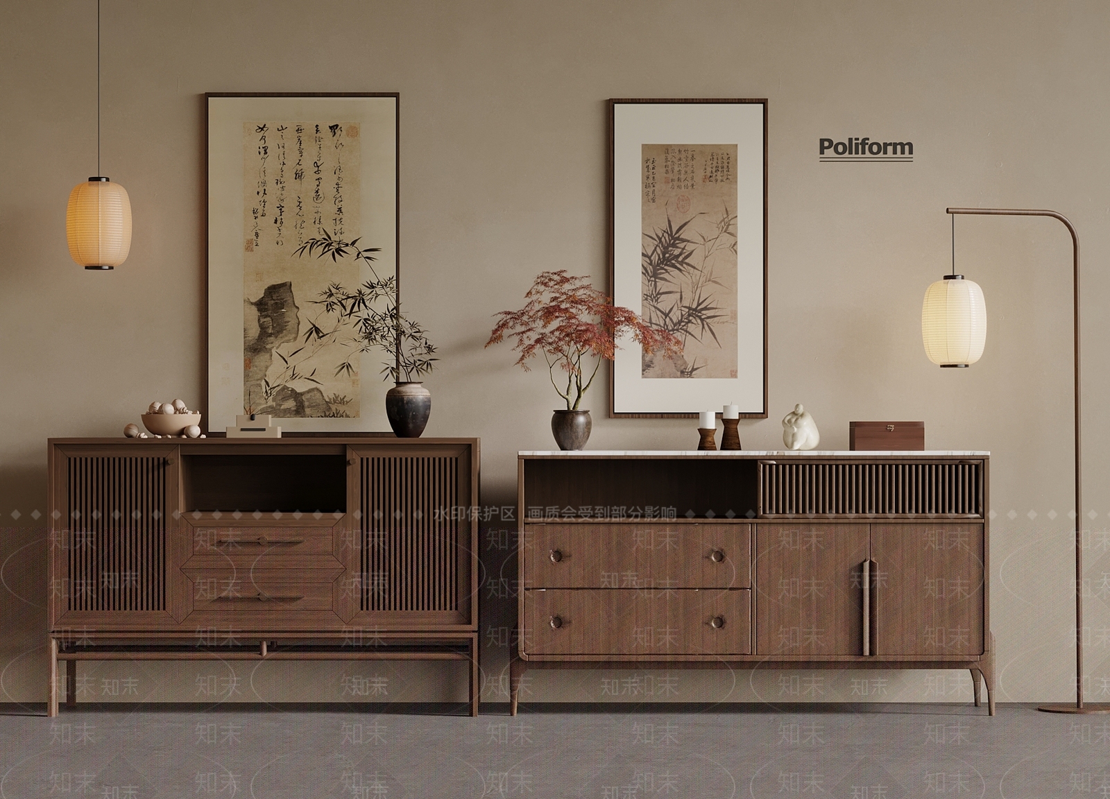 新中式条案SU模型下载【ID:1194486275】