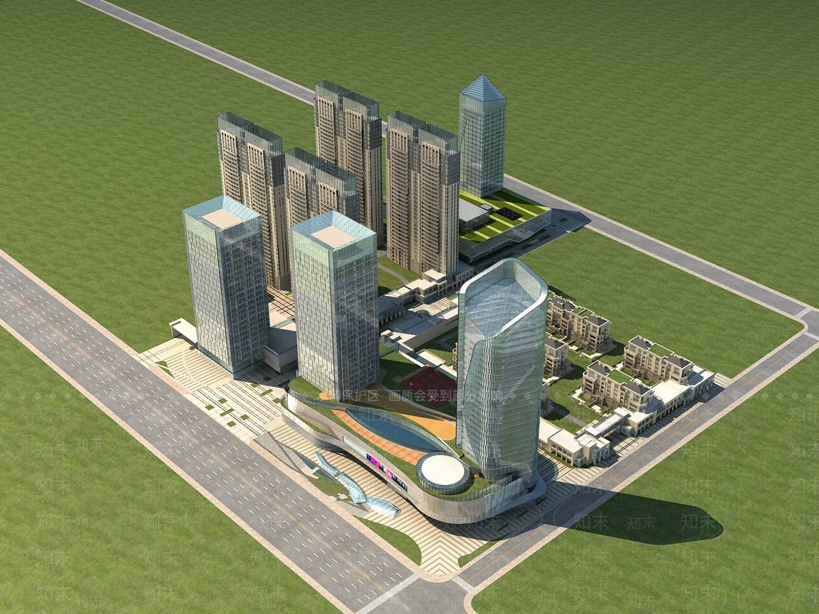 现代高层住宅3D模型下载【ID:1194488541】