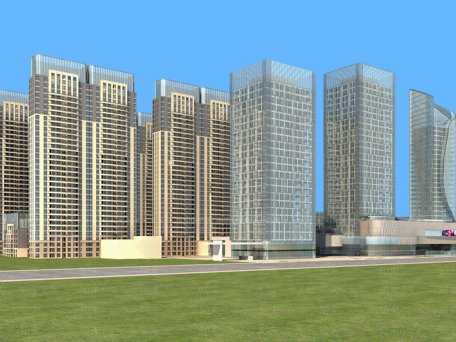 现代高层住宅3D模型下载【ID:1194488541】