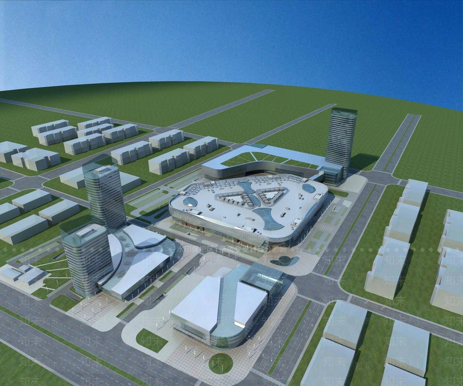 现代商场外观3D模型下载【ID:1194488794】