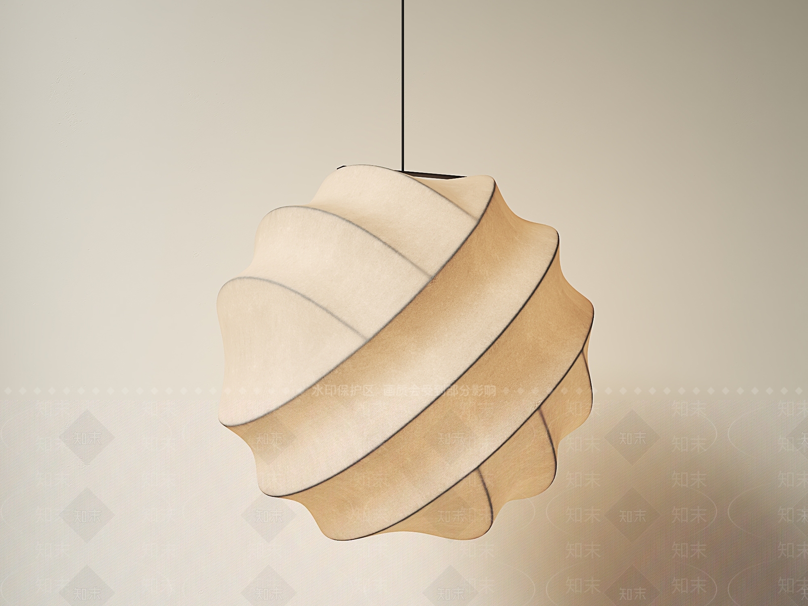 日式侘寂艺术吊灯3D模型下载【ID:1194489097】