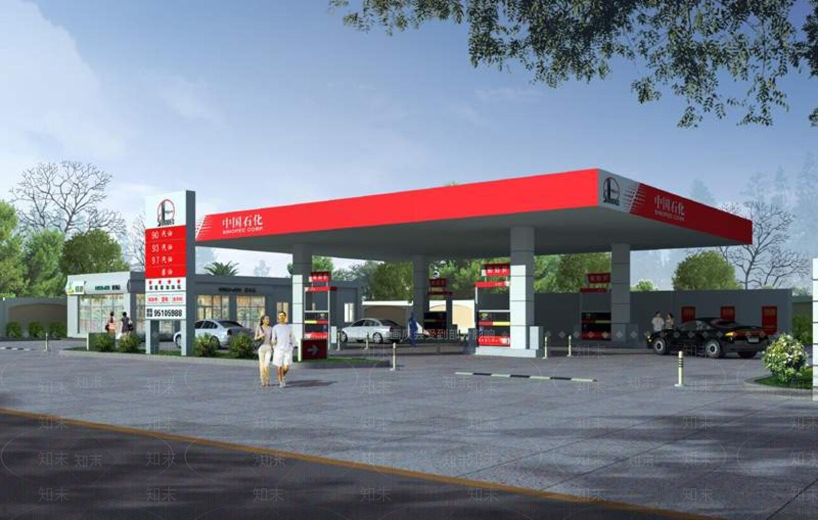现代加油站3D模型下载【ID:1194489396】