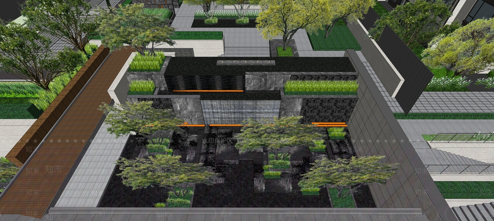 现代售楼处建筑SU模型下载【ID:1194489593】