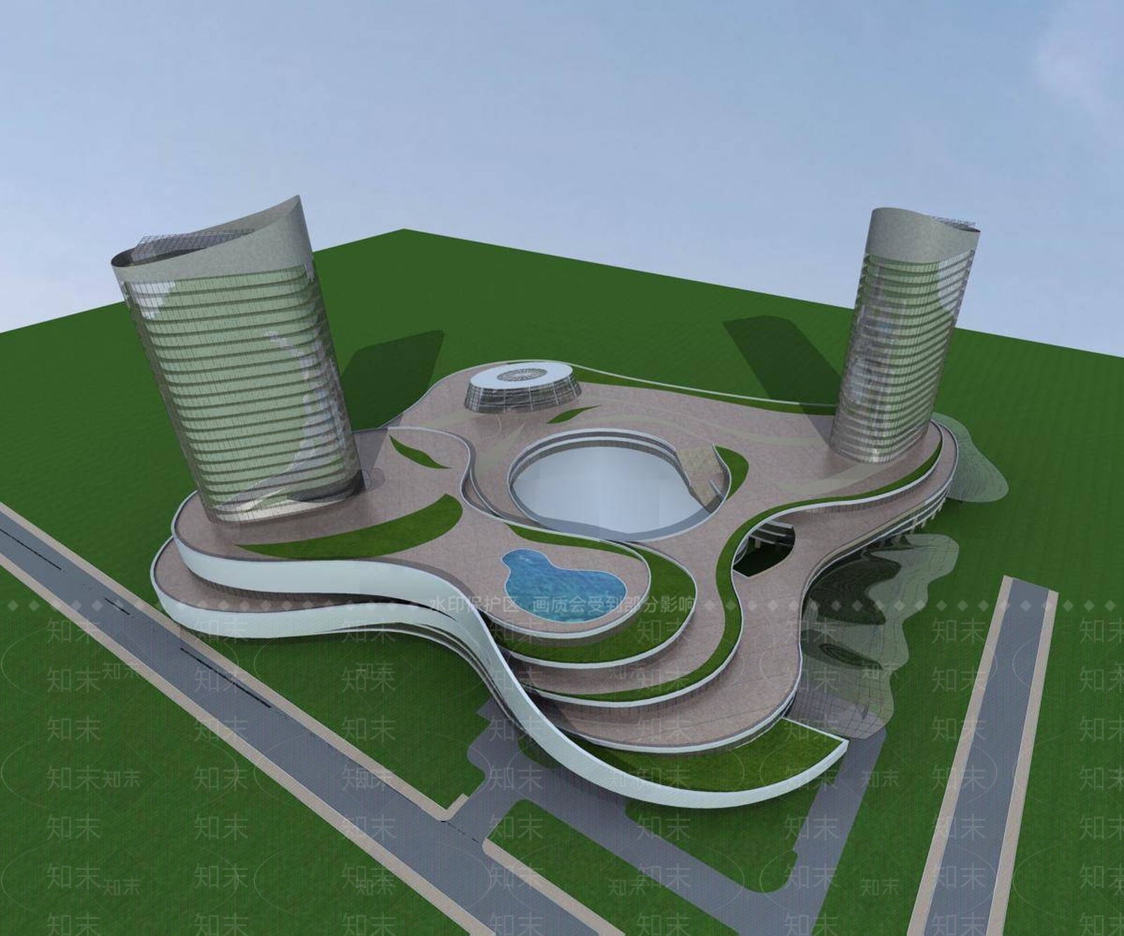现代商场外观3D模型下载【ID:1194490086】