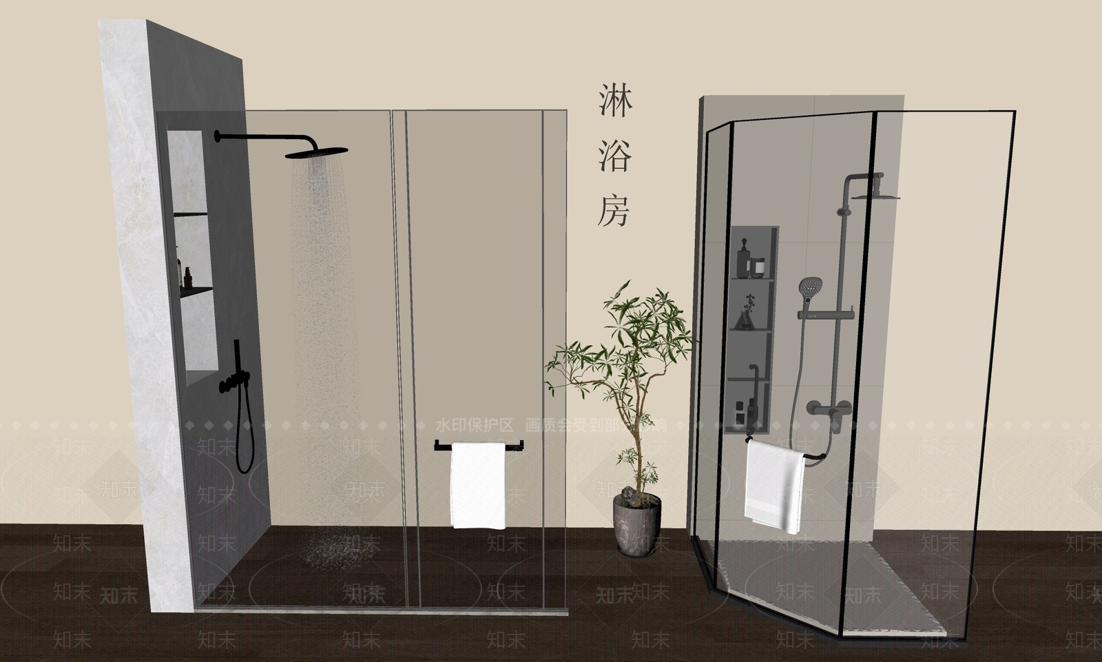 淋浴间SU模型下载【ID:1194496710】