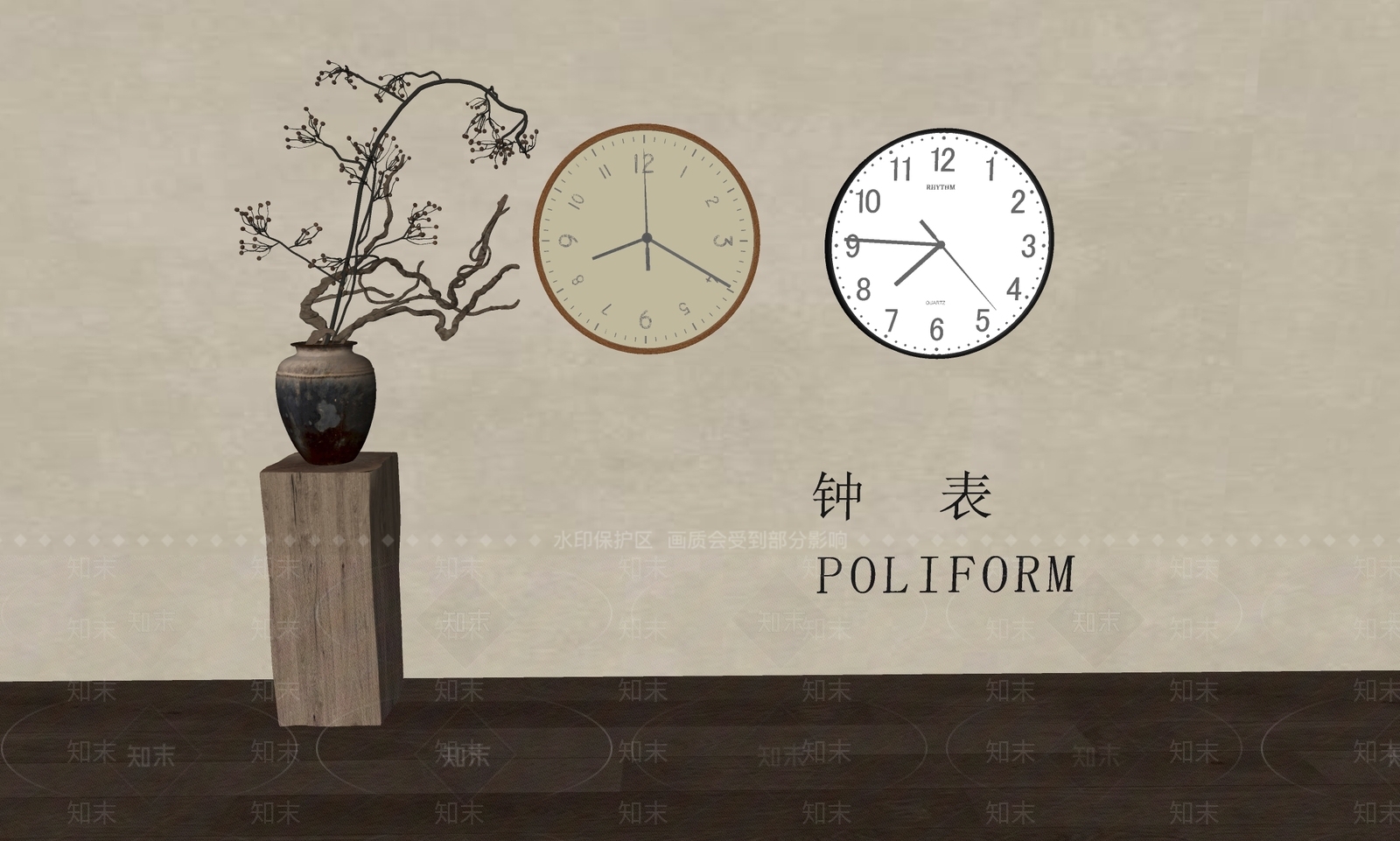 现代中古钟表SU模型下载【ID:1194498485】
