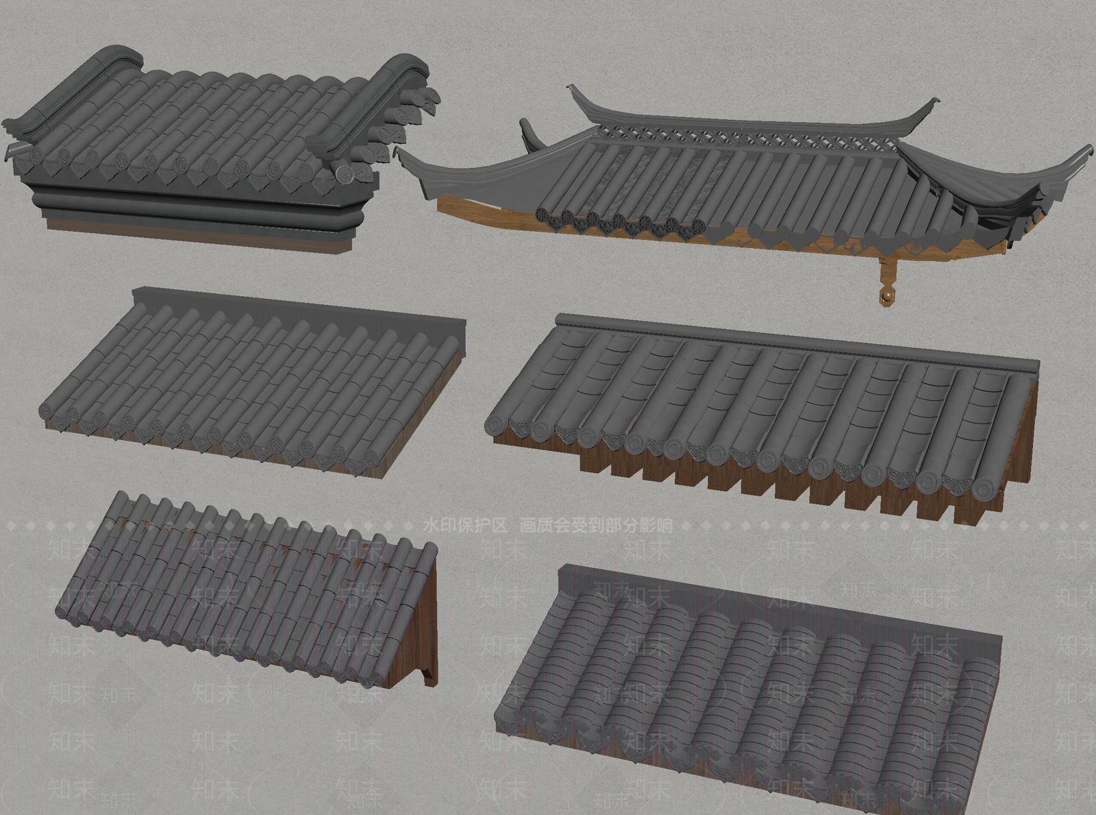 中式屋檐SU模型下载【ID:1194501024】