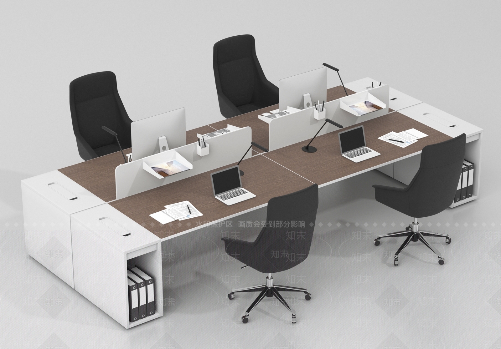现代办公桌椅3D模型下载【ID:1194504515】