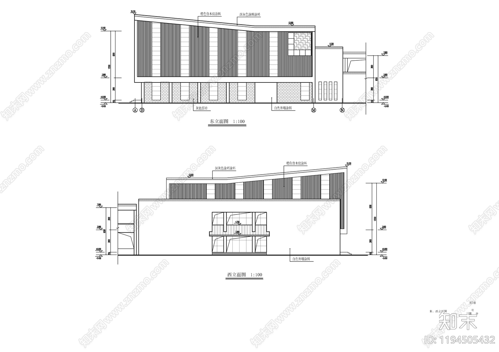 现代学校建筑cad施工图下载【ID:1194505432】