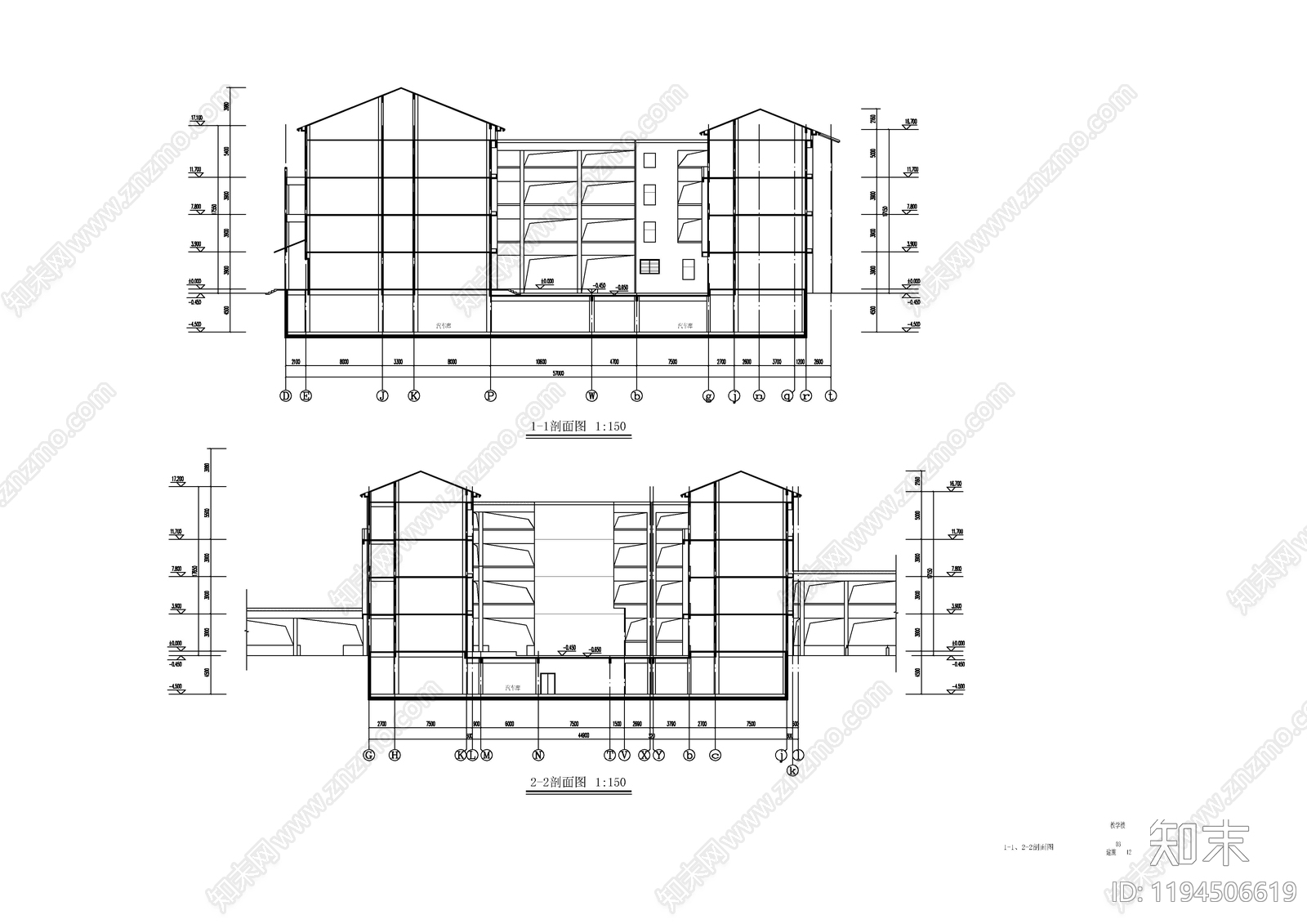 现代学校建筑cad施工图下载【ID:1194506619】
