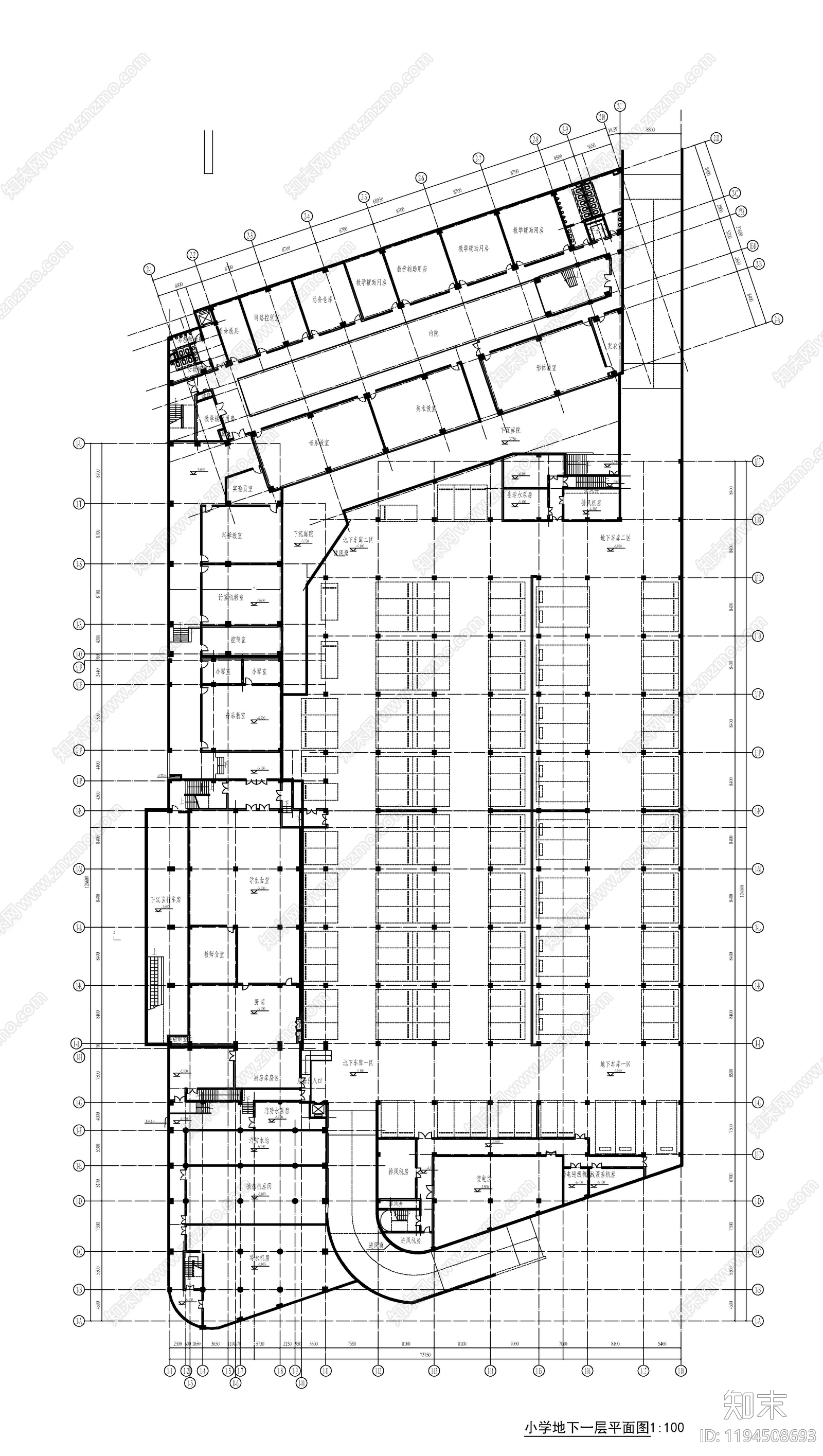 现代学校建筑cad施工图下载【ID:1194508693】