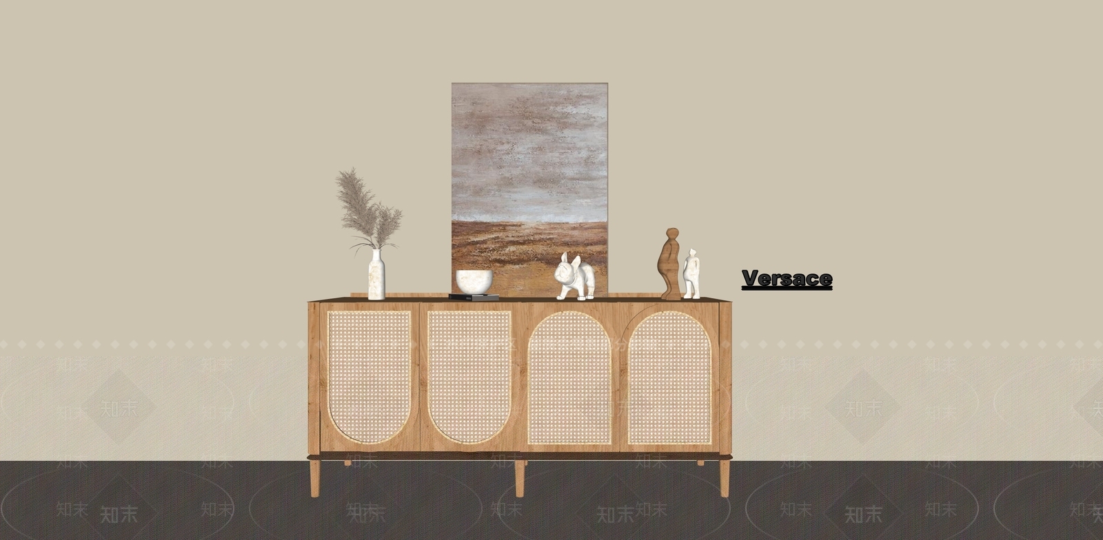 法式中古玄关柜3D模型下载【ID:1194509612】