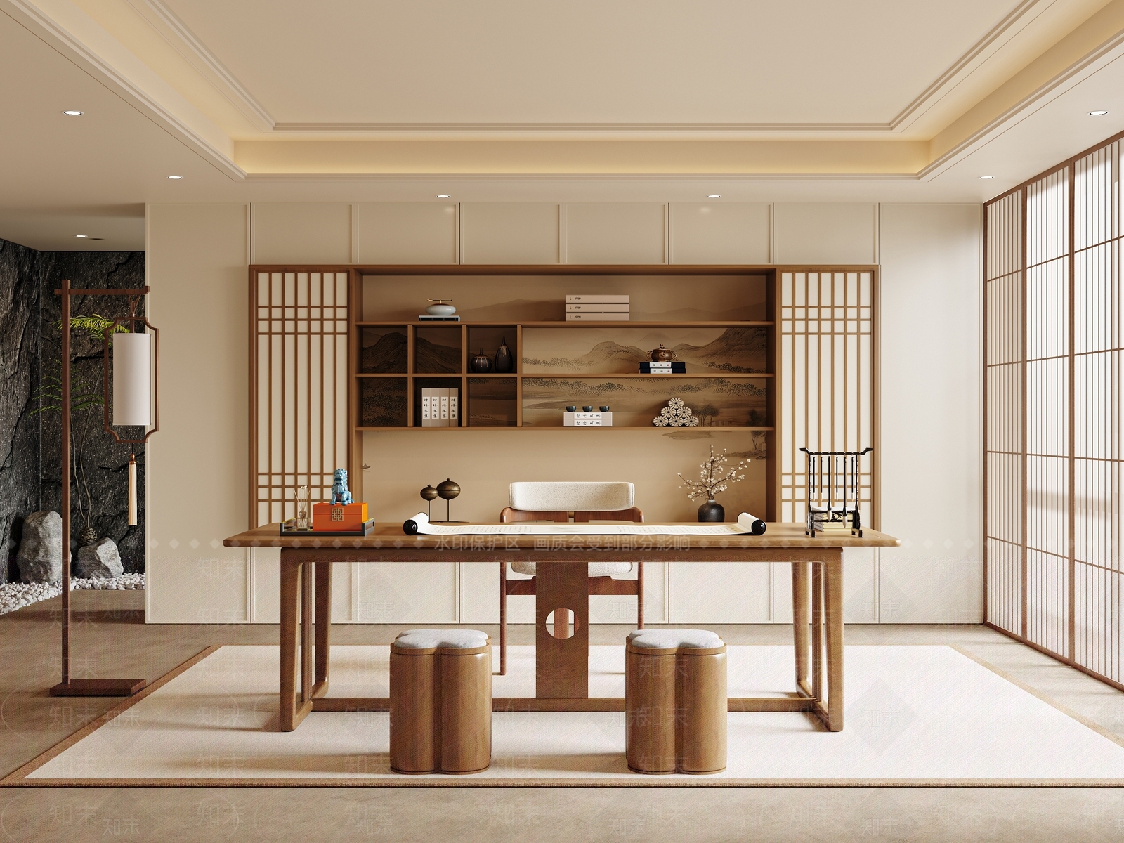 新中式中古宋式书房3D模型下载【ID:1194509033】