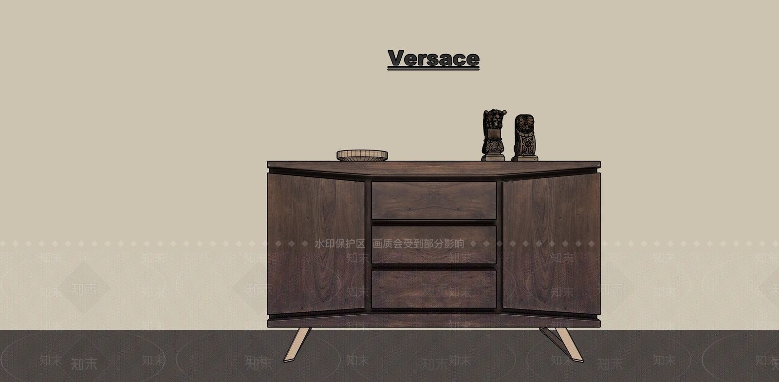 新中式复古玄关柜3D模型下载【ID:1194509900】