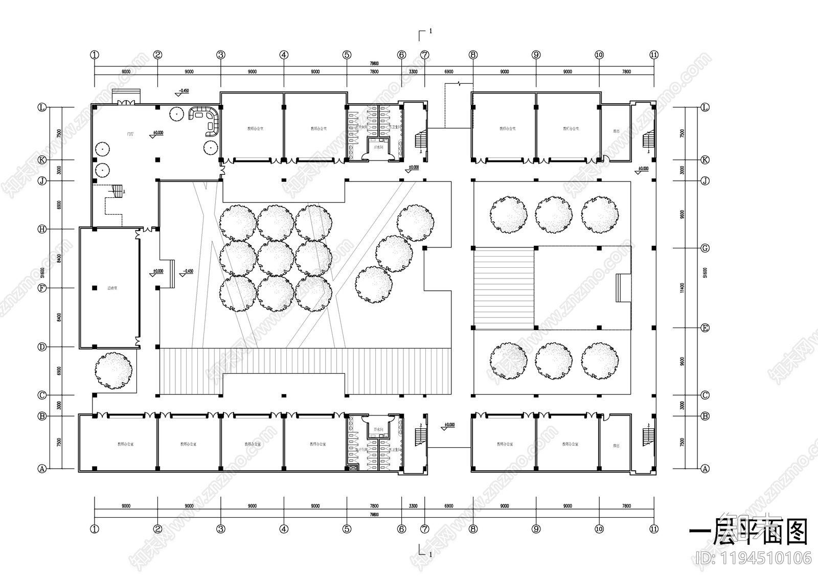 建筑平面布置图施工图下载【ID:1194510106】