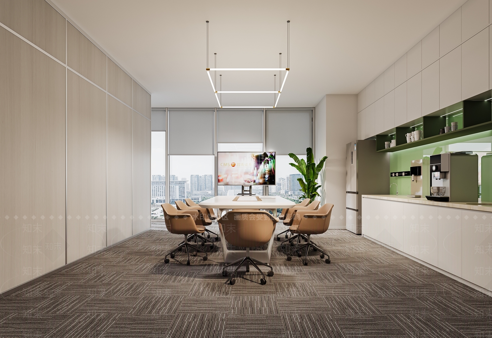 现代简约办公大厅3D模型下载【ID:1194511401】