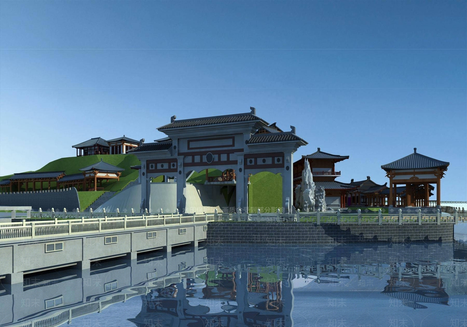 中式公园3D模型下载【ID:1194511287】