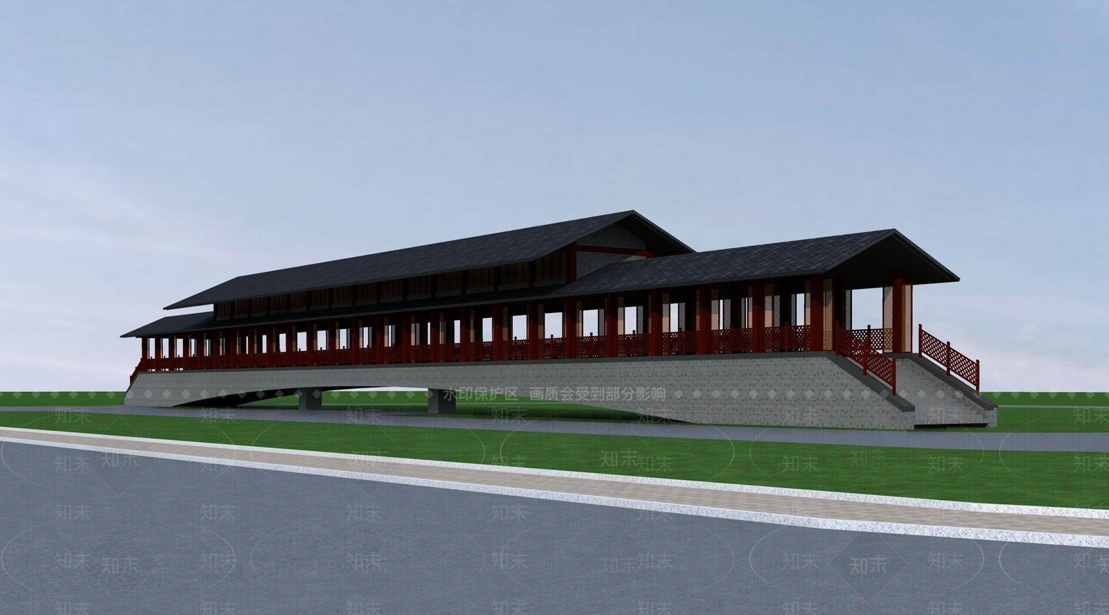 中式桥3D模型下载【ID:1194511975】