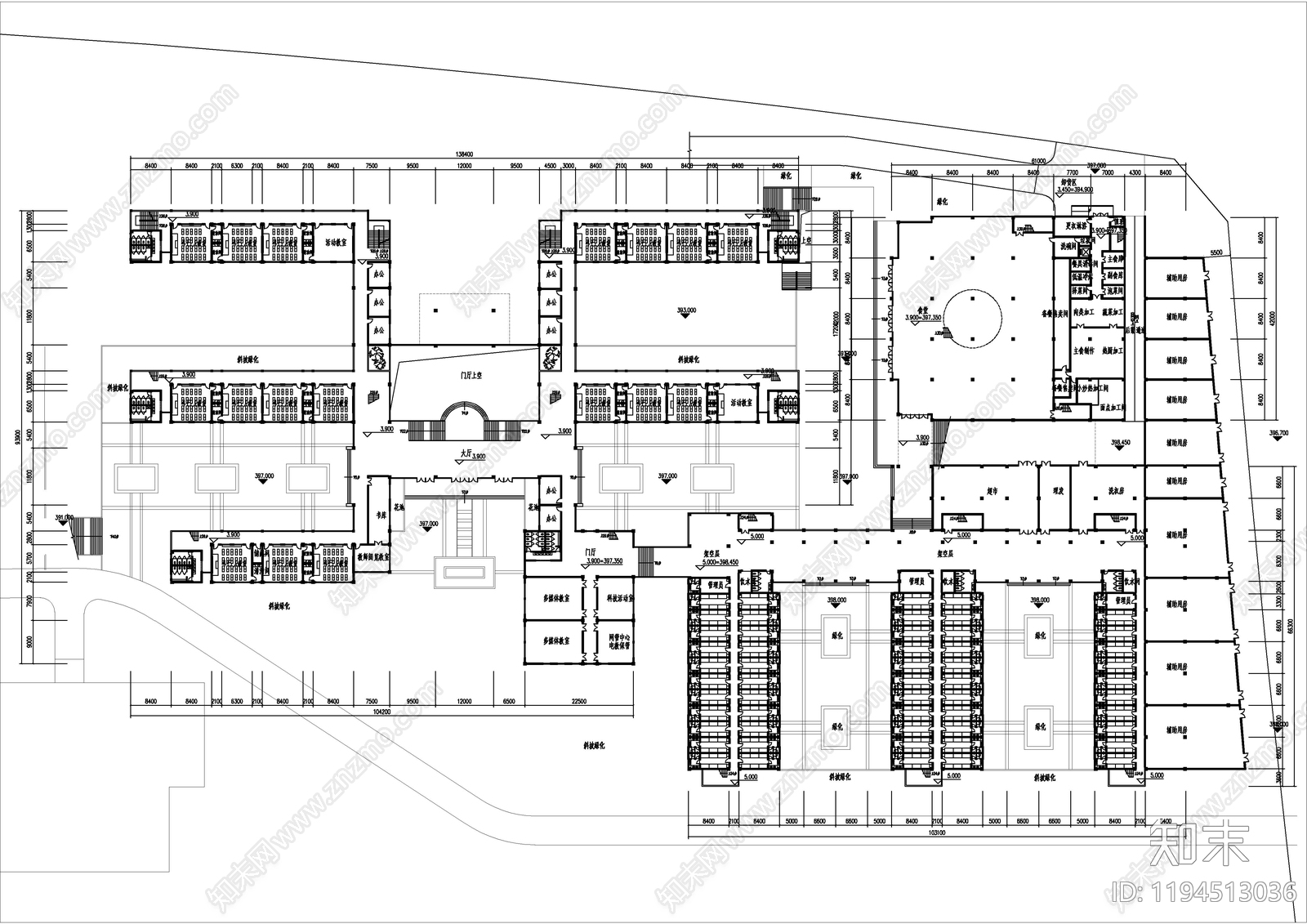 建筑平面布置图施工图下载【ID:1194513036】
