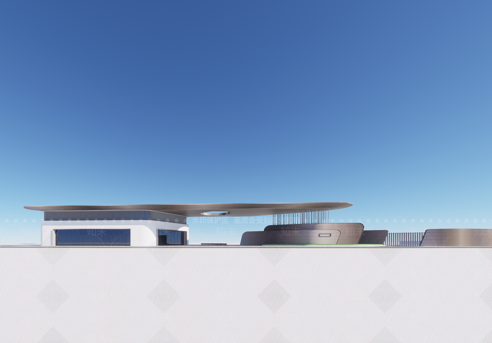 现代售楼处建筑SU模型下载【ID:1194514274】
