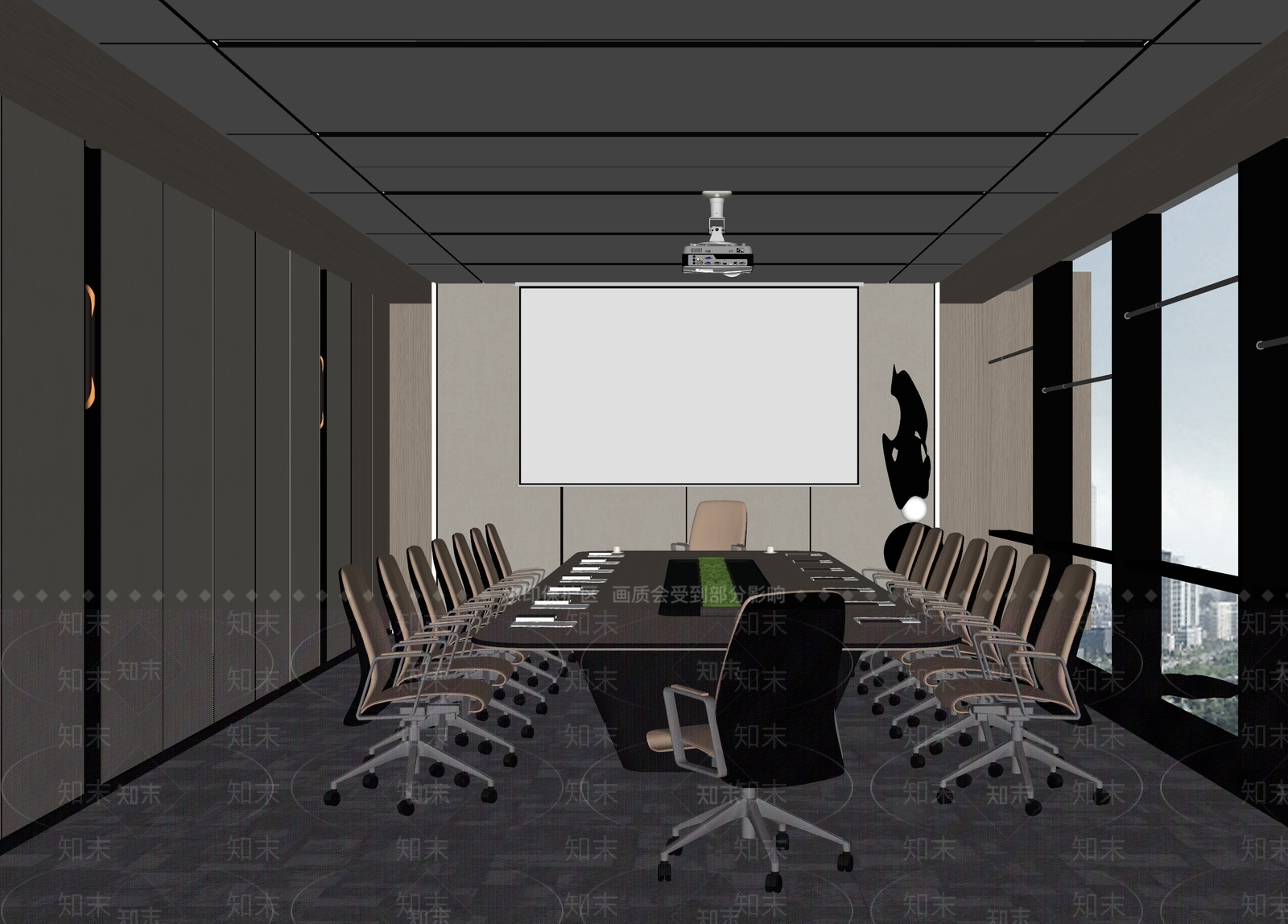 现代会议室SU模型下载【ID:1194514158】