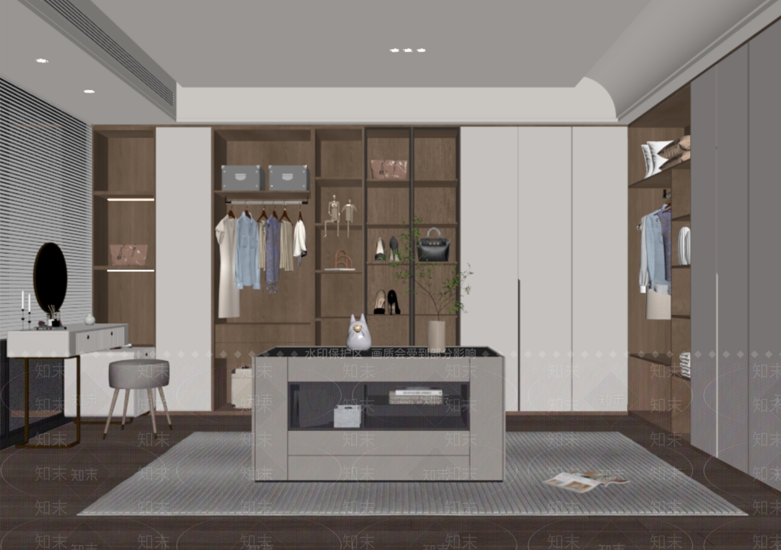 现代衣帽间SU模型下载【ID:1194516938】