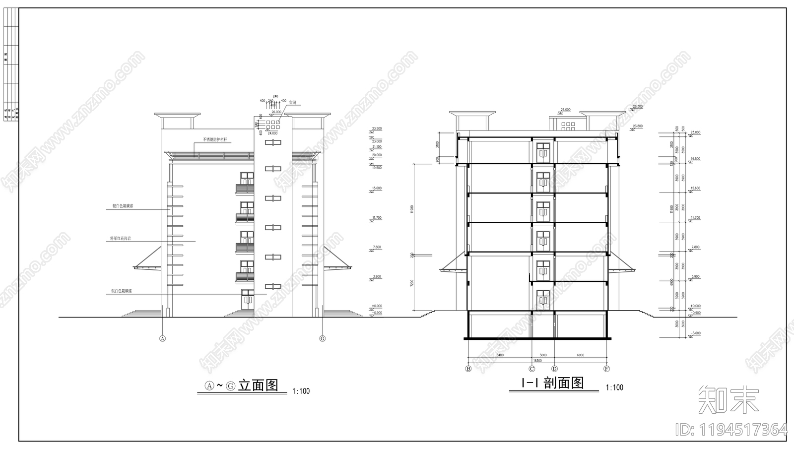 现代学校建筑cad施工图下载【ID:1194517364】