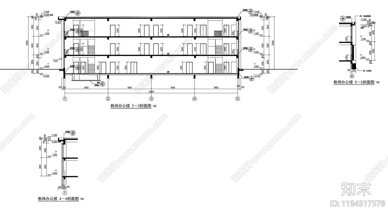 现代学校建筑cad施工图下载【ID:1194517578】