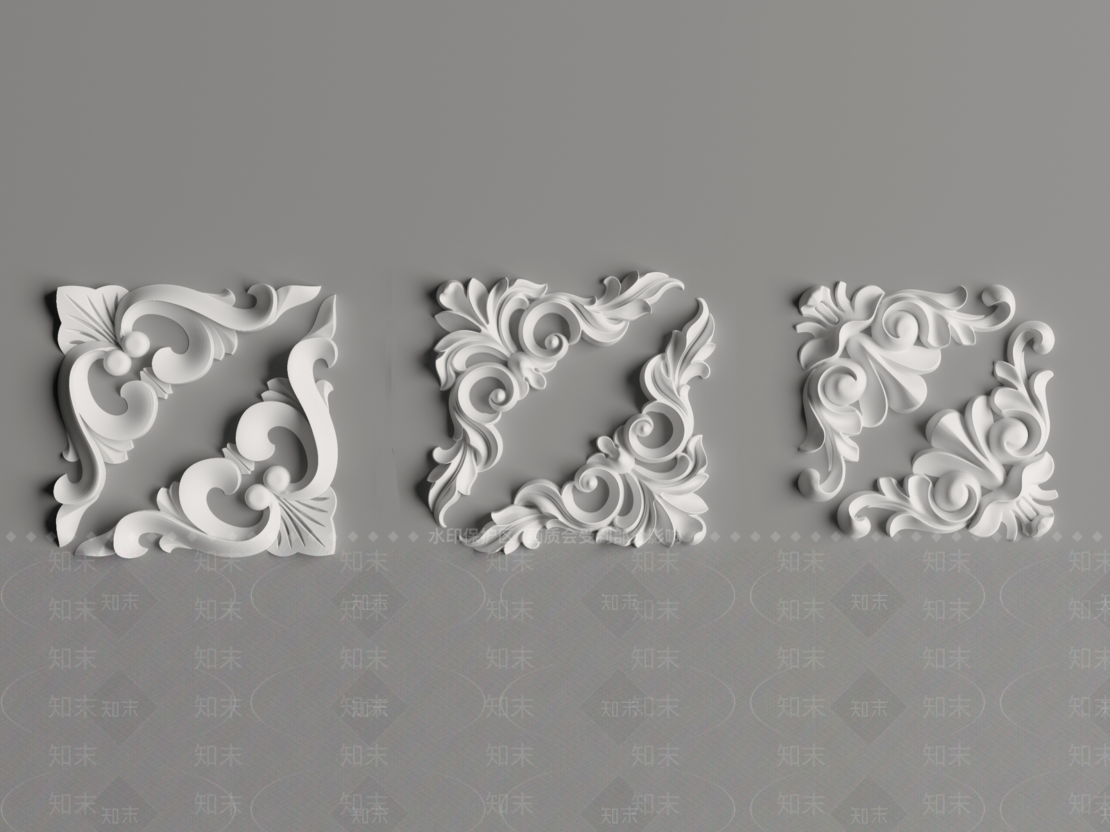 现代欧式雕花3D模型下载【ID:1194521368】