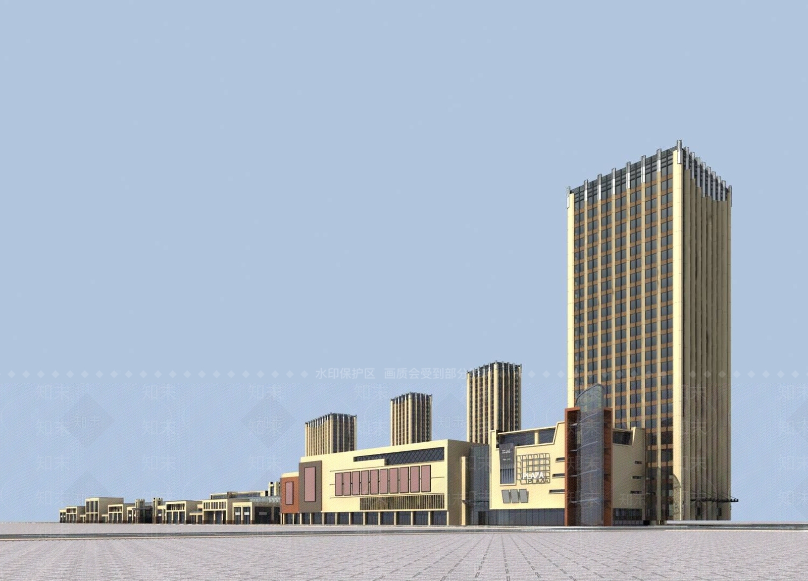 现代商业景观3D模型下载【ID:1194522535】