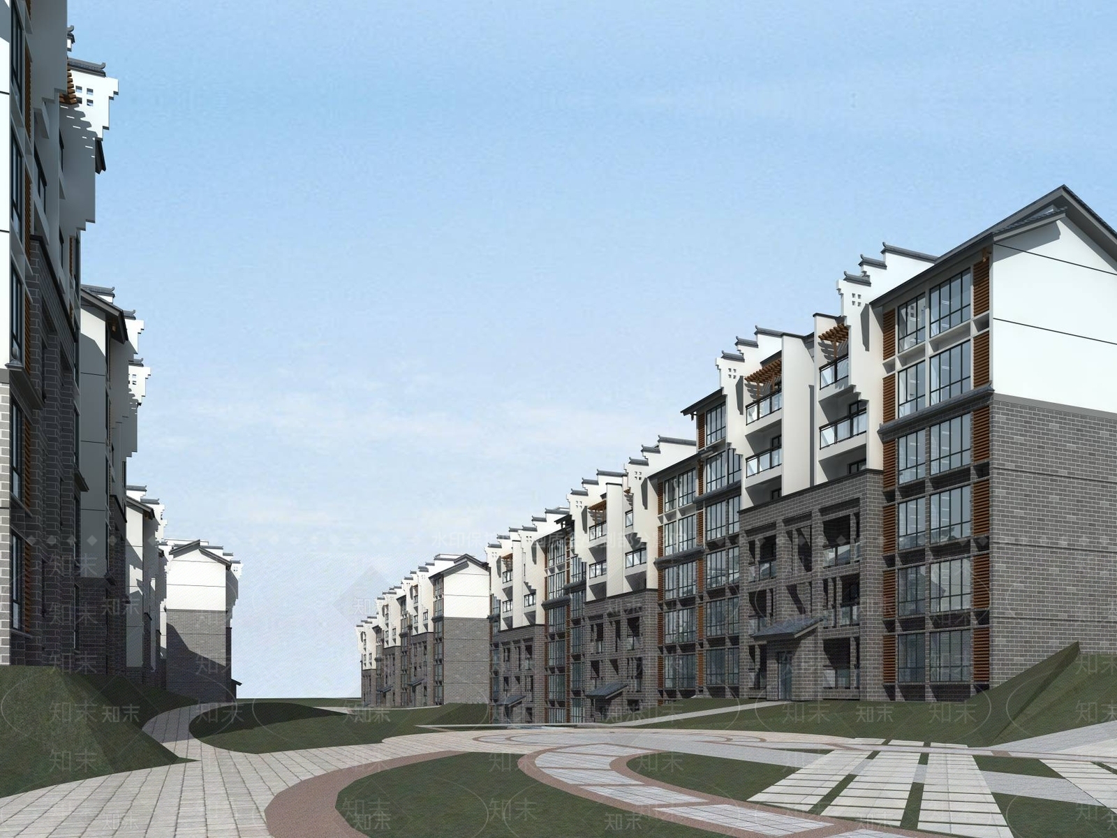 中式高层住宅3D模型下载【ID:1194522814】