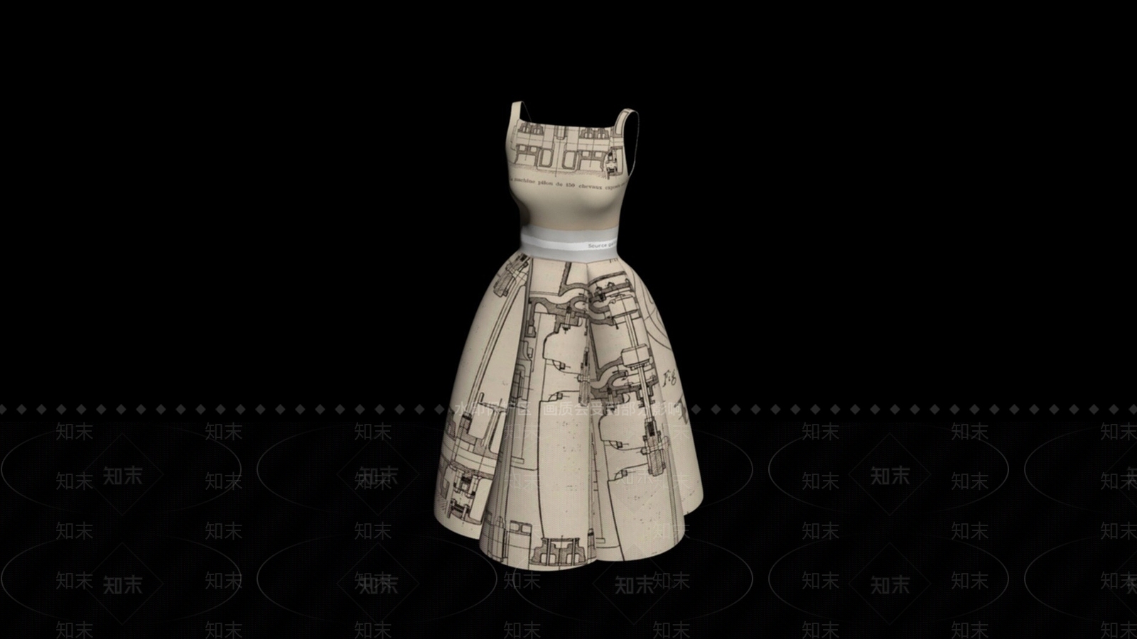 现代带花连衣裙3D模型下载【ID:1194524331】