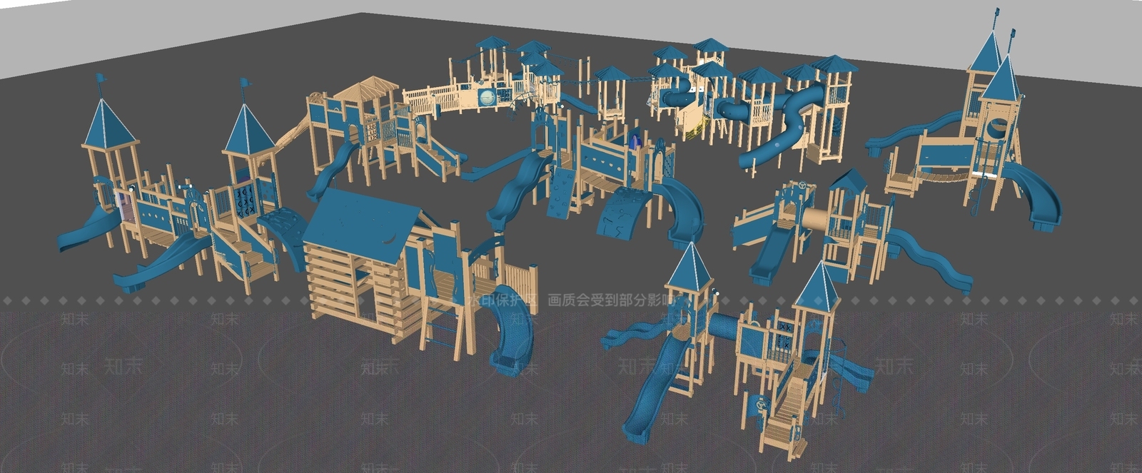 现代儿童游乐区SU模型下载【ID:1194524772】