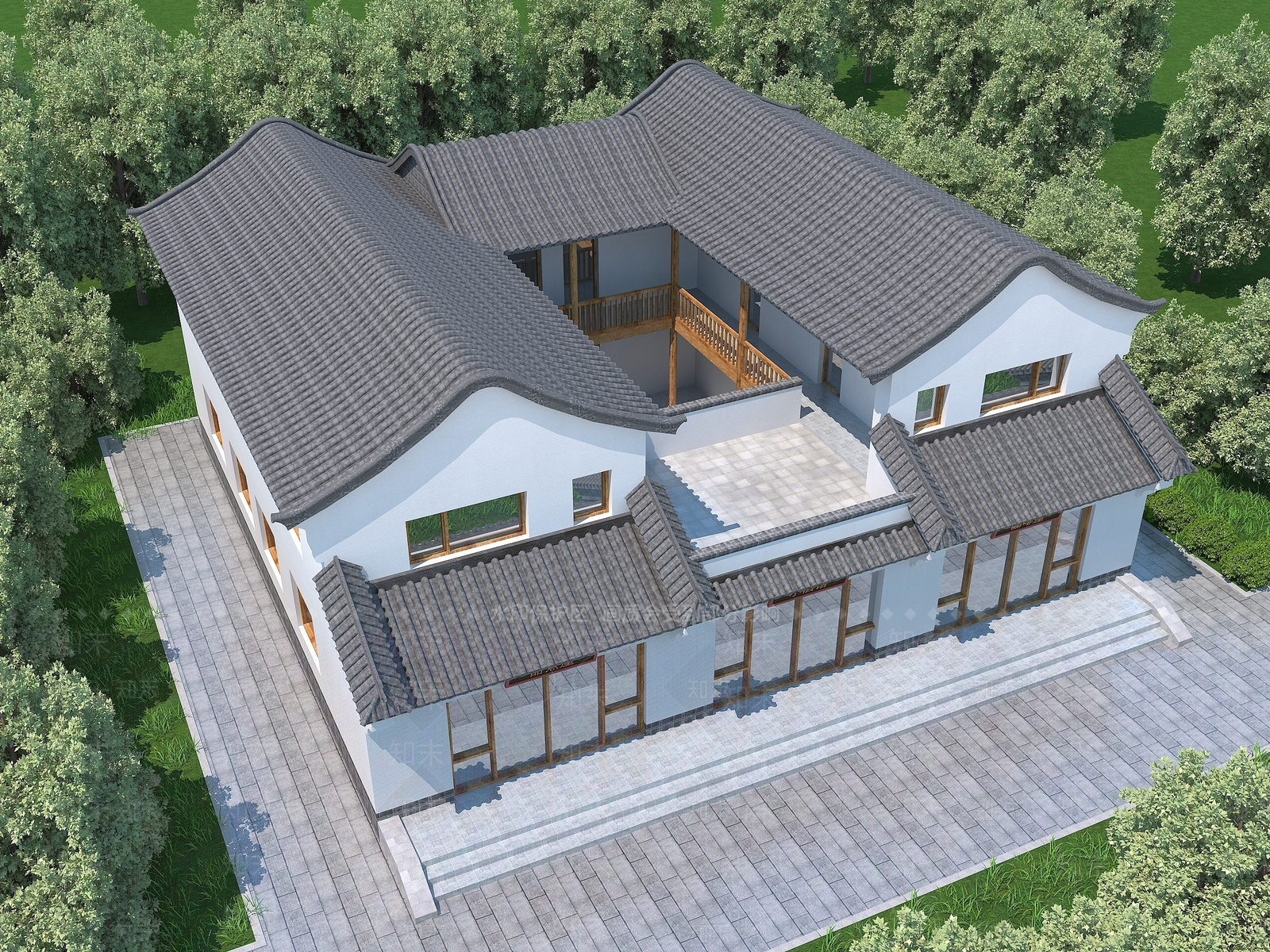 中式建筑3D模型下载【ID:1194525004】