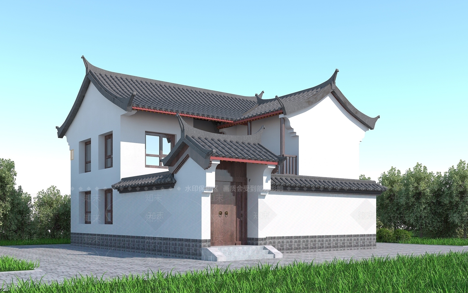 中式建筑3D模型下载【ID:1194525239】