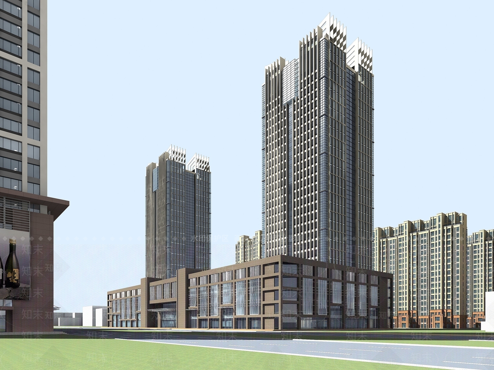 现代小区规划建筑3D模型下载【ID:1194525622】