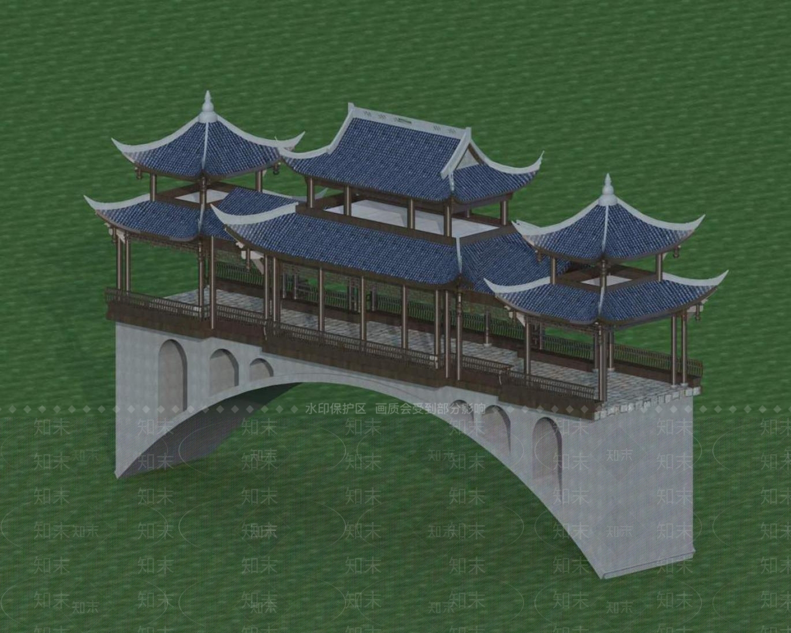 中式桥3D模型下载【ID:1194525749】