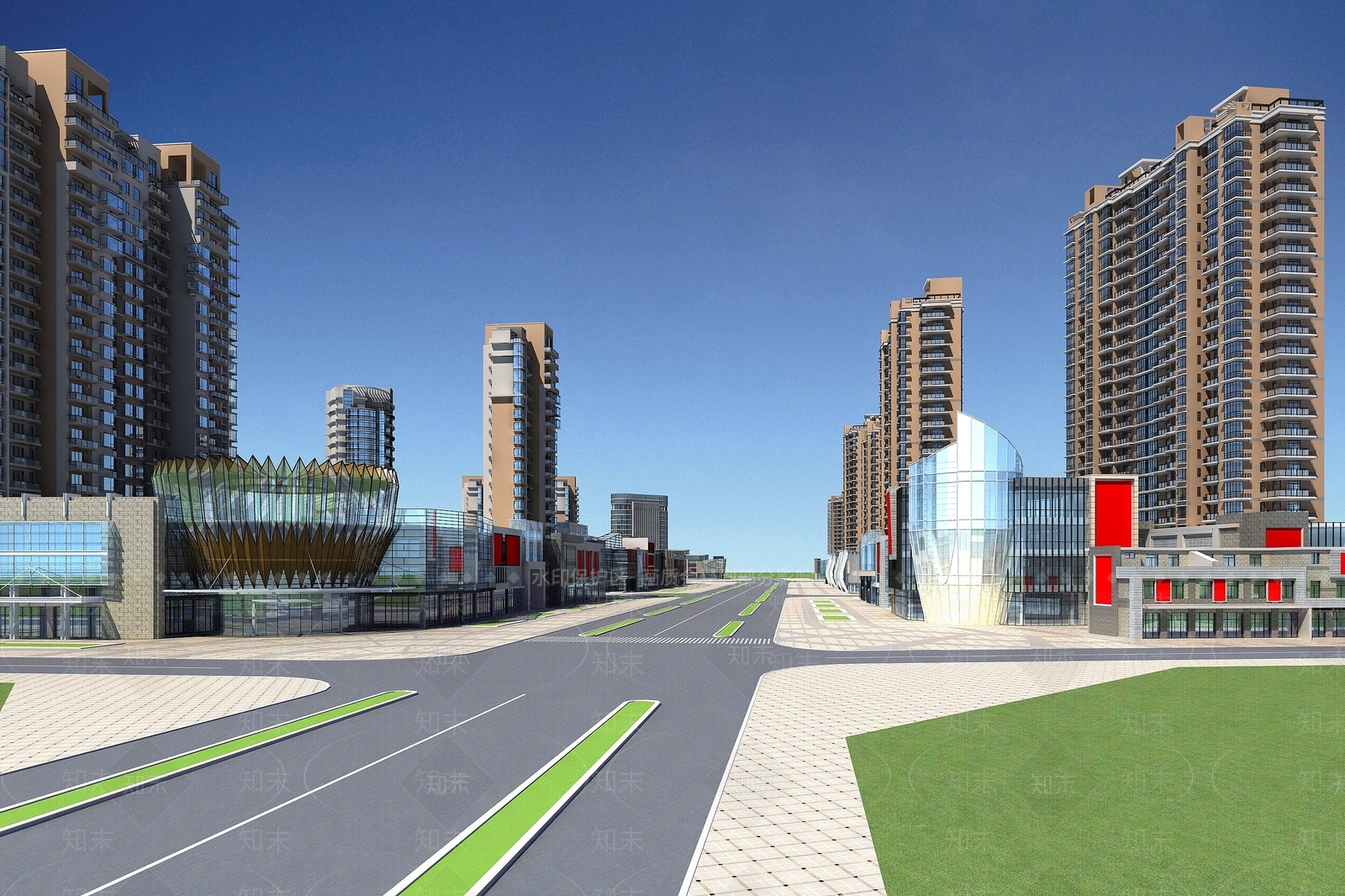 现代东蒙新城路东段3D模型下载【ID:1194525668】