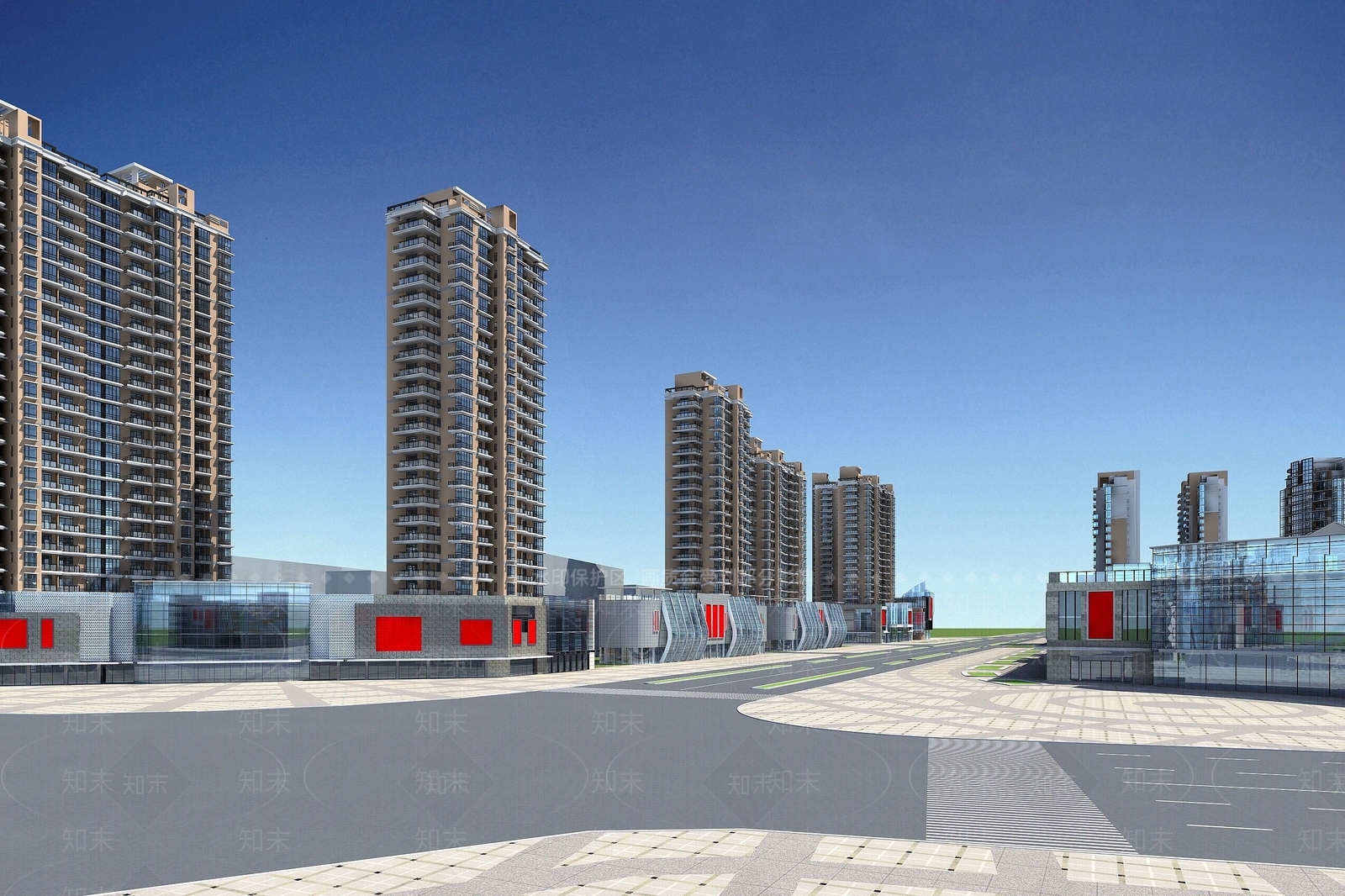 现代东蒙新城路东段3D模型下载【ID:1194525668】
