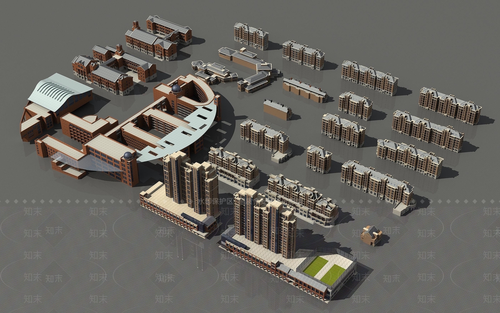 现代综合建筑3D模型下载【ID:1194526137】