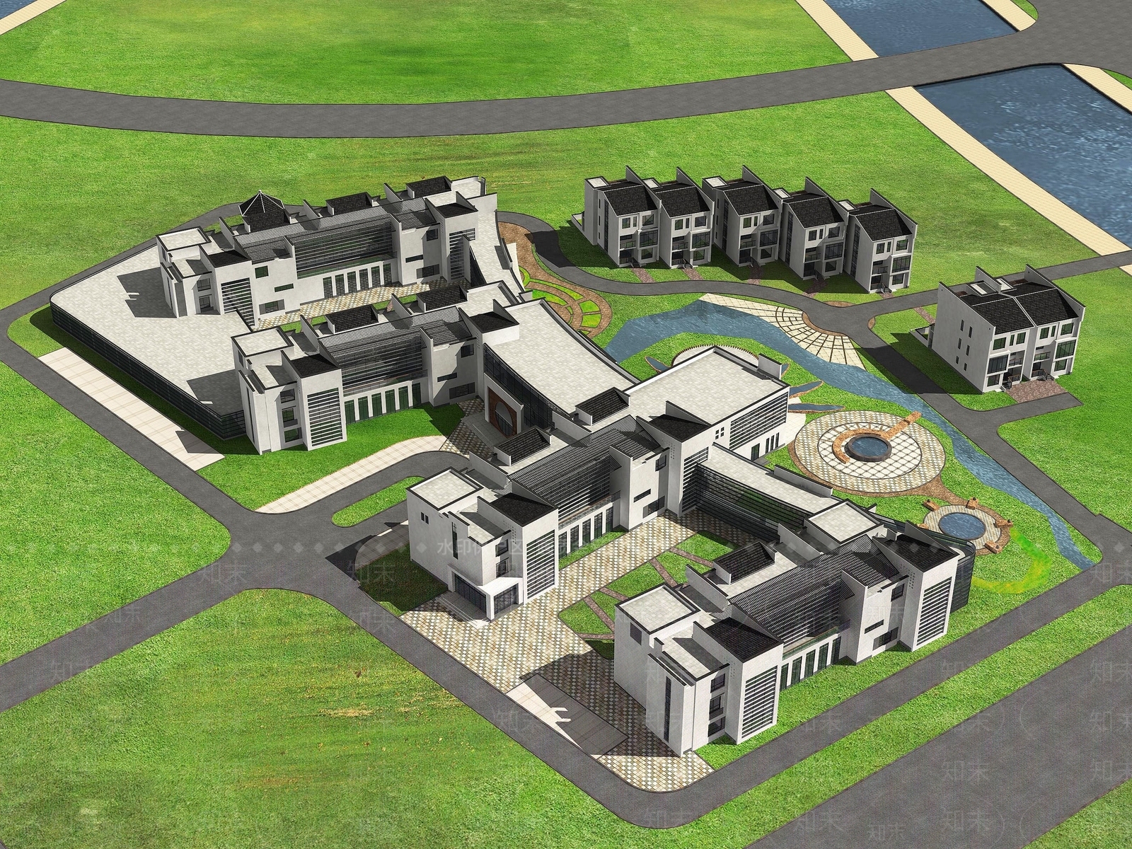 新中式建筑3D模型下载【ID:1194526283】